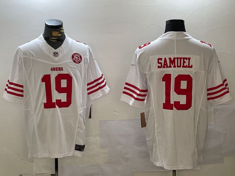 Men San Francisco 49ers #19 Samuel White three generations 2024 Nike Limited NFL Jersey style 8->->